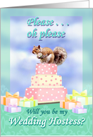 Wedding Hostess, Cute Squirrel card