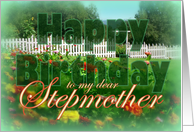 To Stepmother, Birthday Flower Garden card