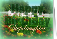 To Stepdaughter, Happy Birthday Flower Garden card