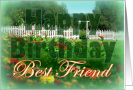 To Best Friend, Birthday Flower Garden card