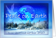 Peace on Earth at Christmas from Business to Friends and Clients card