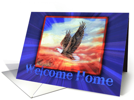 Military Welcome Home Serviceman American Flying Eagle card (819184)