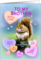 For Brother, Cute Squirrel Valentine, I Wuv U card
