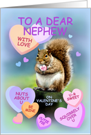 For Nephew, Cute Squirrel Valentine, I Wuv U card