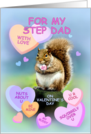 For Step Dad, Cute Squirrel Valentine, I Wuv U card