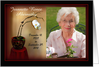 Memorial Service Invitation, Photo Card, White Orchid card