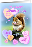 To Daughter in Law, Happy Valentine Squirrel with Candy Hearts card