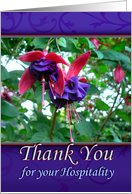 Thank You for Hospitality, Purple and Pink Fuchsias card