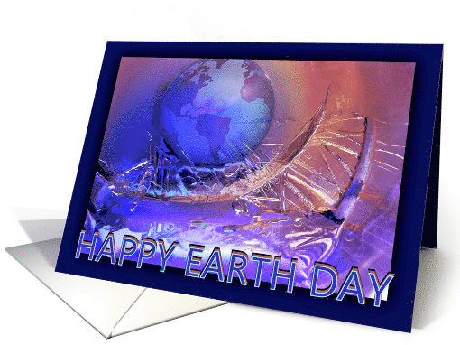 Happy Earth Day Planet with Abstract Fire and Ice card (895771)