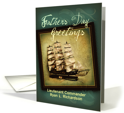 Father's Day Greetings with Antique Sailing Ship Model to... (909032)