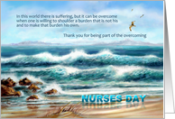 Nurses Day Blue Ocean Waves Seascape for Happy Nurses Day card