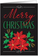 Fun and Festive Christmas Chalk Art Poinsettias card