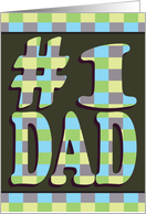 #1 Dad Checkerboard Letters card