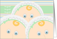 Christening Triplets Congratulations! - Baby Faced card