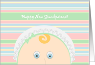 Happy New Grandparent Congrats!- Baby Faced Blank Card