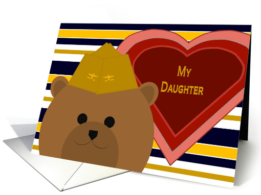Daughter - Stylized Naval Aviator Bear - Valentine card (1002861)