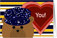 You - Navy Working Uniform Bear - Valentine card