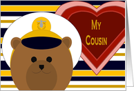 Cousin - Naval Officer Bear/Male - Valentine card