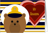 Grandpa - Naval Officer Bear - Valentine card