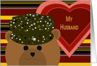 My Husband - U. S. Army Working Uniform Bear -Valentine card