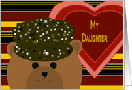 Daughter -U. S. Army Working Uniform Bear -Valentine card