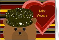 Aunt - U. S. Army Working Uniform Bear -Valentine card