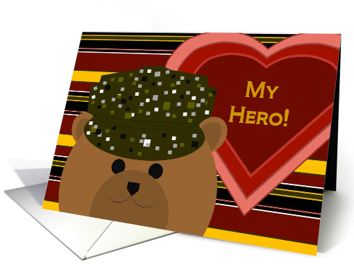 My Hero! - U. S. Army Working Uniform Bear -Valentine card (1007671)