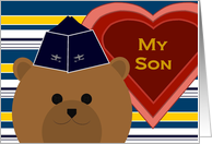 Son - U. S. Air Force Garrison Cap Bear - Valentine card