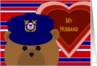 Husband - Coast Guard Bear - Valentine card
