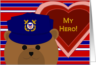 My Hero - Thank You for Your Service - Coast Guard Bear card