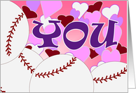 I Love You More Than You Love Softball - Happy Valentine’s Day Humor card
