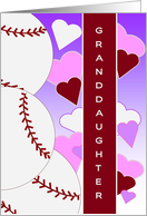 Granddaughter -Valentine for Baseball Loving Kid- Humorous Valentine card