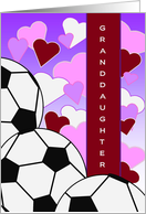 Granddaughter -Valentine for Soccer Loving Kid- Humorous Valentine card