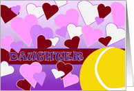 Daughter -Valentine for a Tennis Loving Kid- Humorous Valentine card