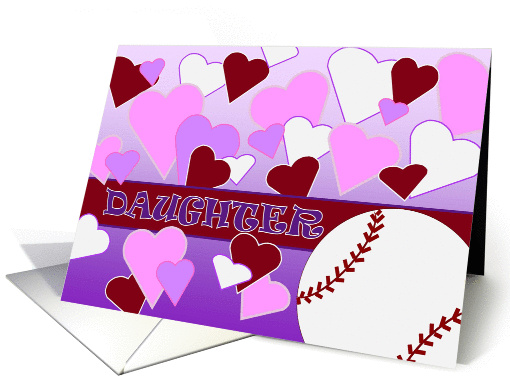 Daughter -Valentine for a Baseball Loving Kid- Humorous Valentine card