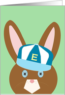 Son, Happy Easter! - Bunny with Ball Cap card