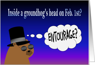 Inside a Groundhog’s Head Feb. 1st? - Happy Groundhog Day card