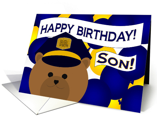 Happy Birthday to Your Favorite Police Officer & Son card (1034043)