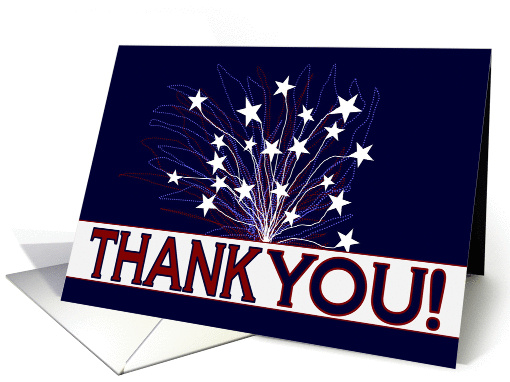 Fireworks & Stars Thank You for Your Family's Service - Military card