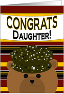 Daughter - Congratulate Army Member on Any Army Award/Recognition card