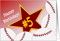 Wish Happy 5th Birthday to a Softball Star! card
