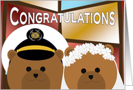 Wedding Congratulations - Coast Guard Enlisted Groom & Civilian Bride card