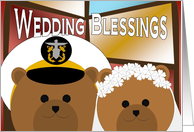 Wedding Blessings - Navy Officer Groom & Civilian Bride - Religious card