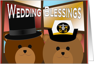 Wedding Blessings - Navy Officer Bride & Civilian Groom - Religious card