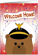 Welcome Home! Coast Guard - Male Officer Uniform Cap Bear card