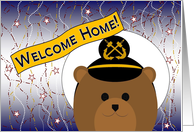 Welcome Home! Navy - Uniform Cap - Male Chief Bear card