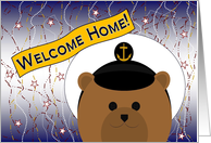 Welcome Home! Navy - Uniform Cap - Male Enlisted Bear card