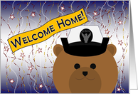 Welcome Home! Navy - Uniform Cap - Female Enlisted Bear card