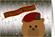 Welcome Home! Army - Red Beret Army Airborne Bear card