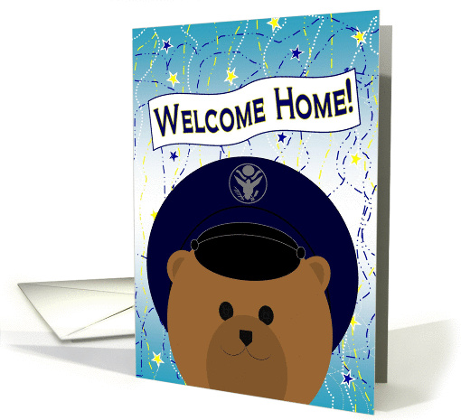 Welcome Home Son! Air Force - Male Enlisted Uniform Bear card